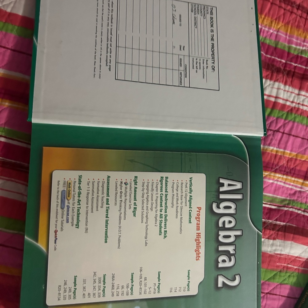 Glencoe McGraw-Hill Algebra 2 Teacher Edition - Picture 3 of 3